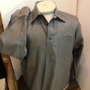 Nordstrom Gray herringbone pattern  dress shirt    17 neck  33 sleeve